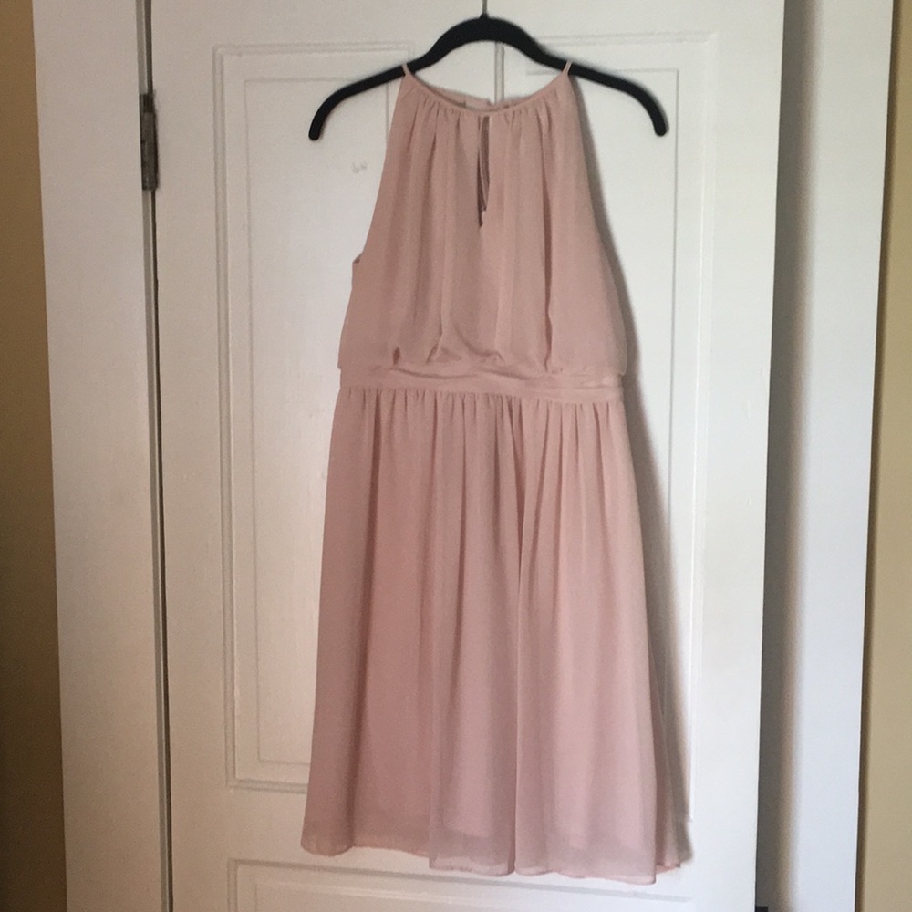 Blush sleeveless cocktail dress